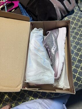 Saucony Kids Pink and Gray Athletic Sneaker